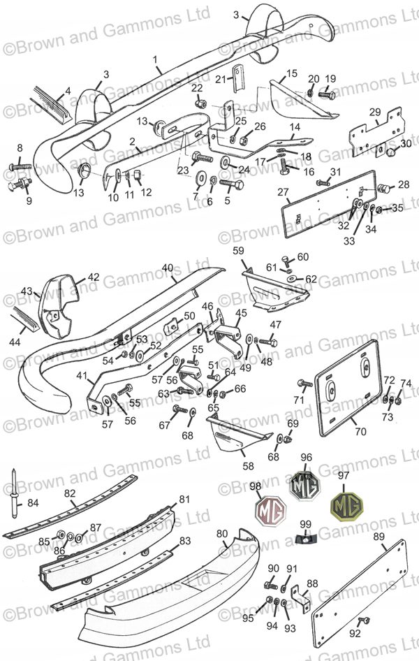 Image for Bumpers Rear No Plate & Fittings